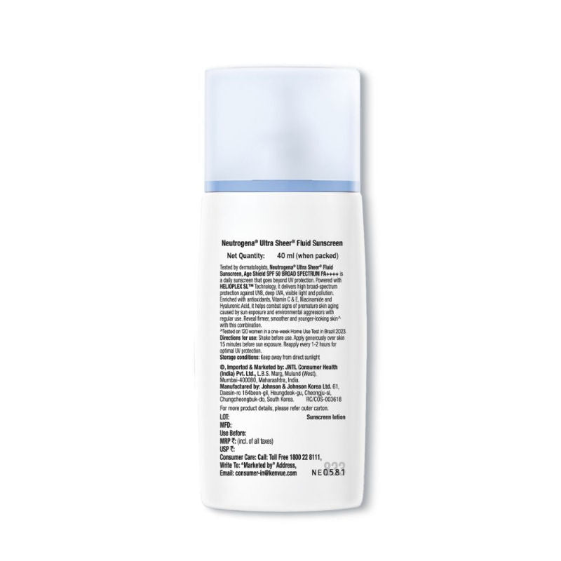 Ultrasheer Age Shield Fluid Face Sunscreen SPF 50+ PA++++