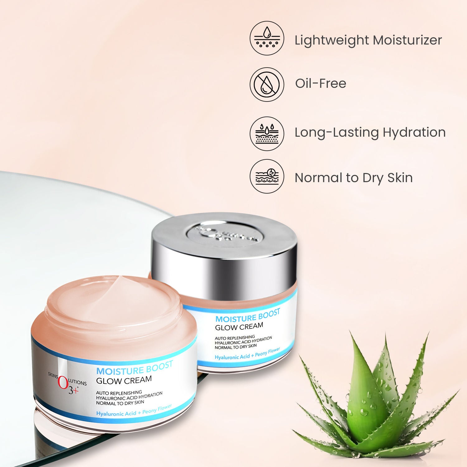 Moisture Boost Glow Gel Cream With Hydrating Hyaluronic Acid & Tri-Peptide For Dull Skin