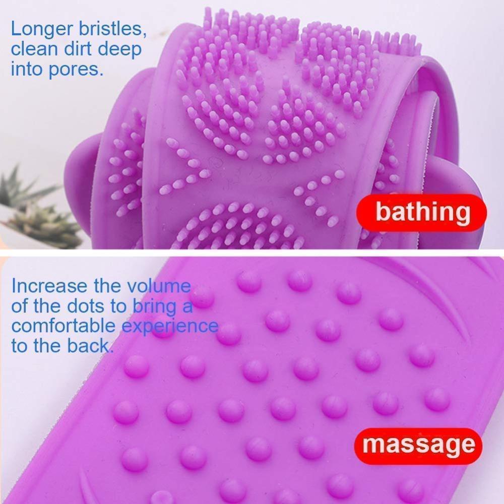 Silicone Body Back Scrubber Double Side Bathing Brush (Multicolor)