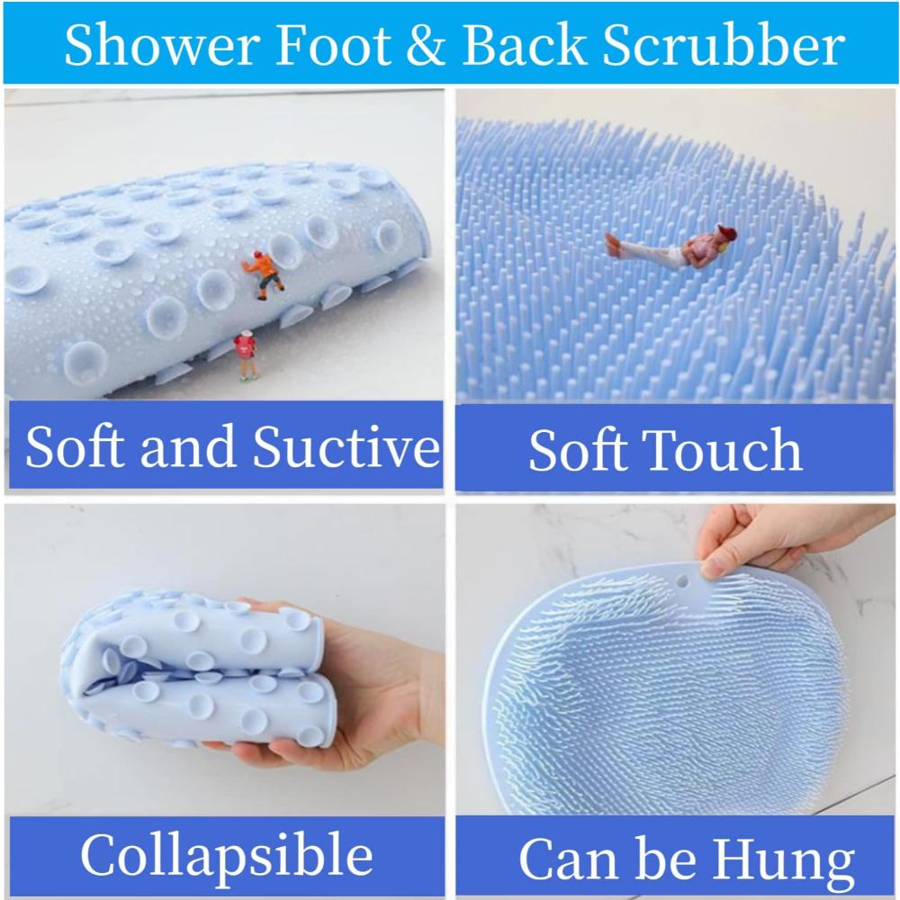 Shower Silicone Bath Foot Mat for Back & Foot Scrubber