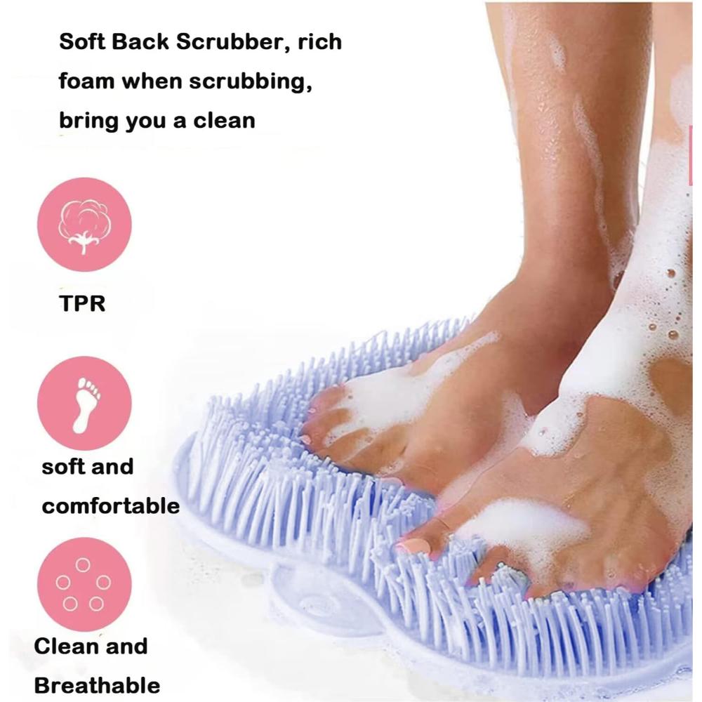 Shower Silicone Bath Foot Mat for Back & Foot Scrubber