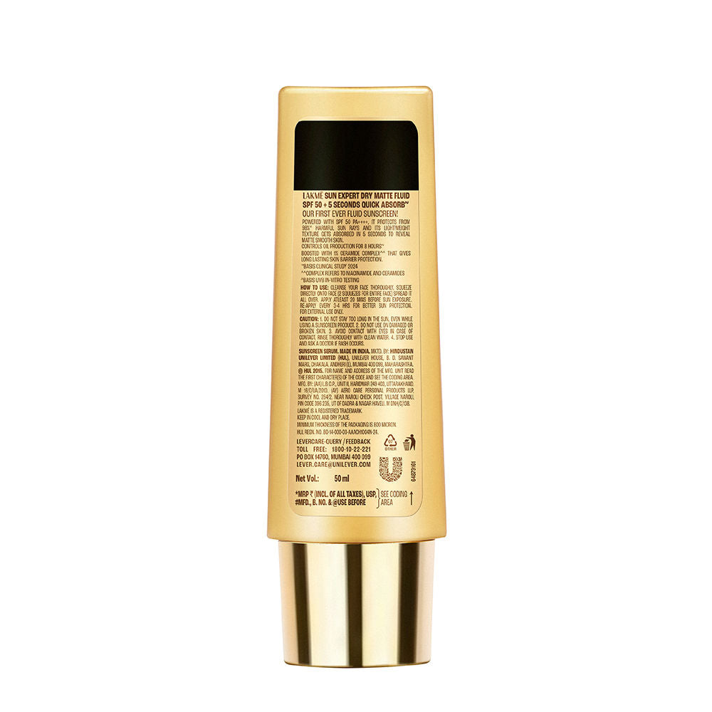 Sun Expert Dry Matte Fluid SPF 50 PA++++ Sunscreen With 1% Niacinamide & Ceramide