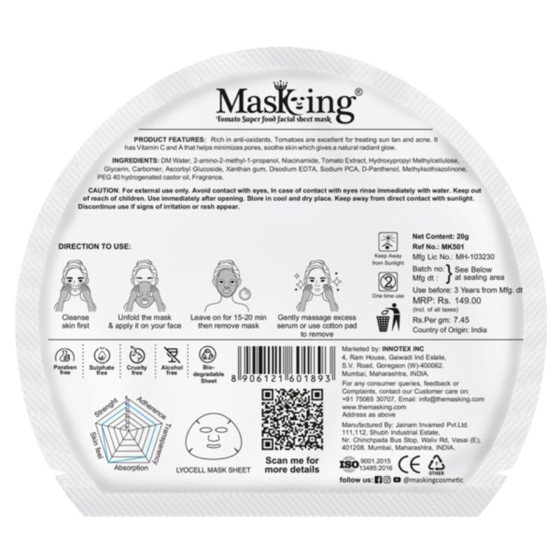 Superfood Tomato Facial Sheet Mask