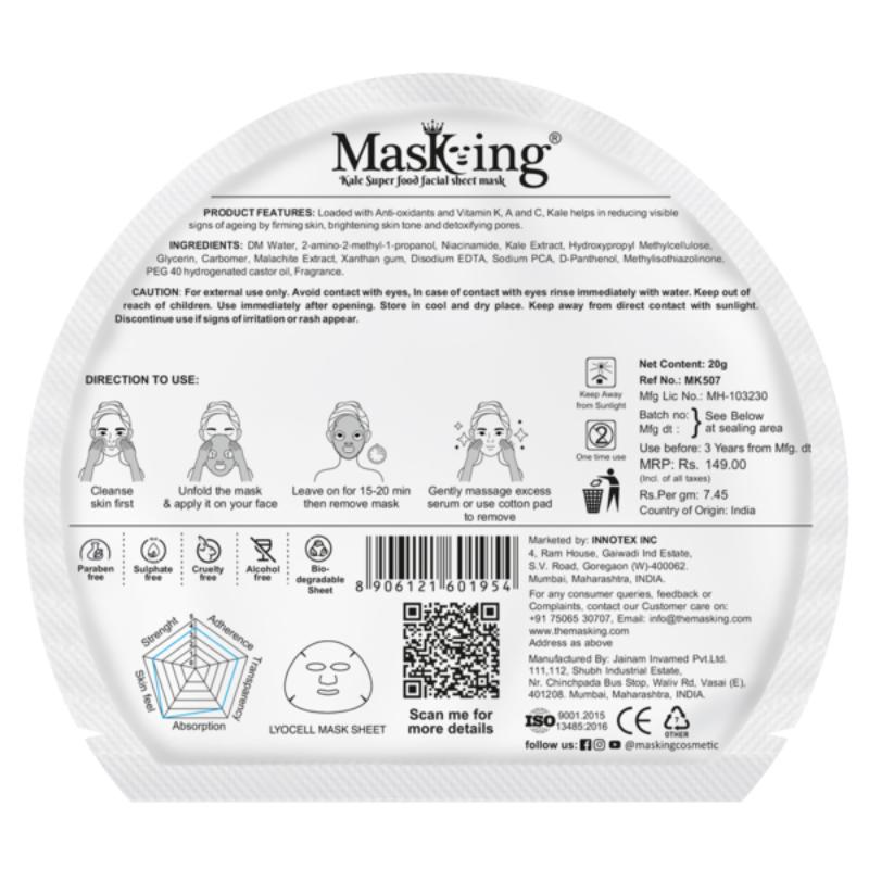 Superfood Kale Facial Sheet Mask