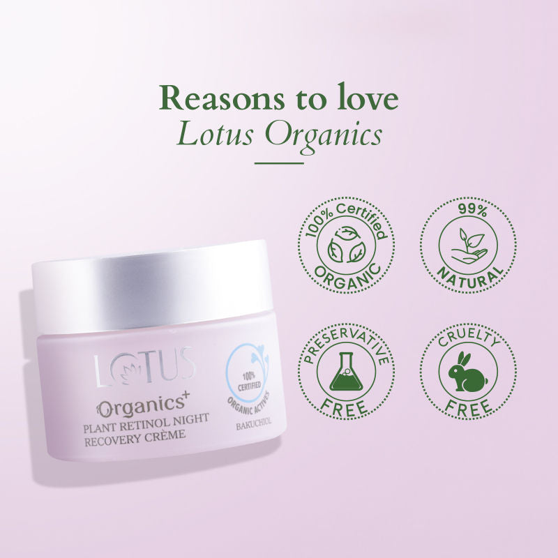 Lotus Organics+ Bakuchiol Plant Retinol Recovery Night Cream