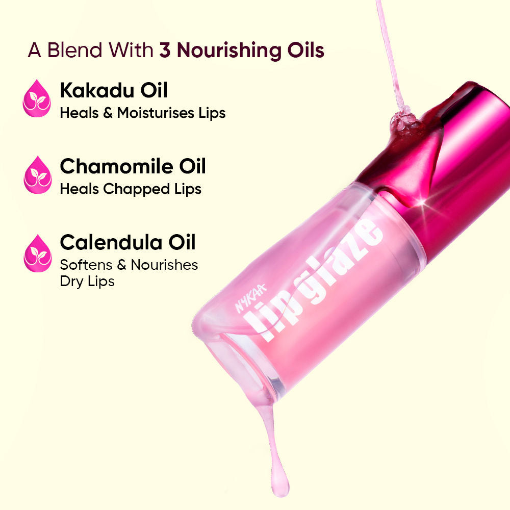 Nykaa Lip Glaze High Shine and Pigment Lip Gloss Oil Lip Glaze