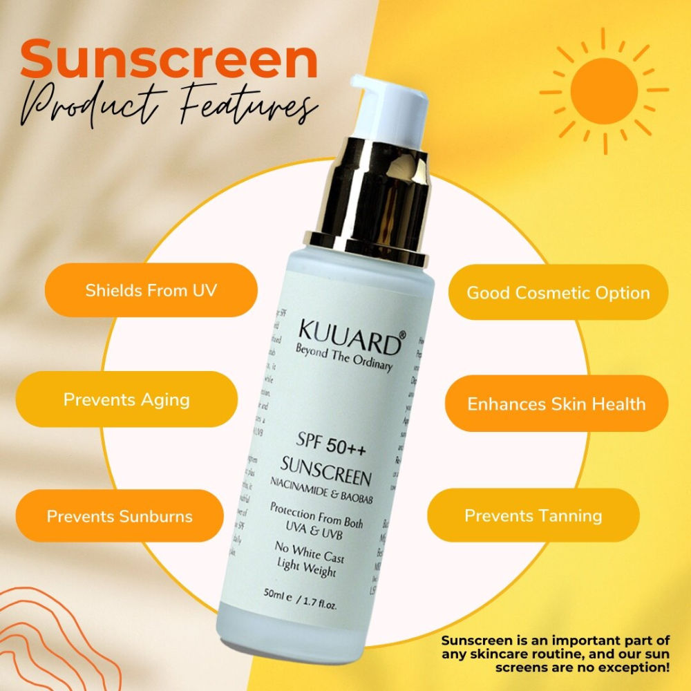 Niacinamide Sunscreen SPF 50 PA++++ - Non-Sticky, Oil Control with Baobab