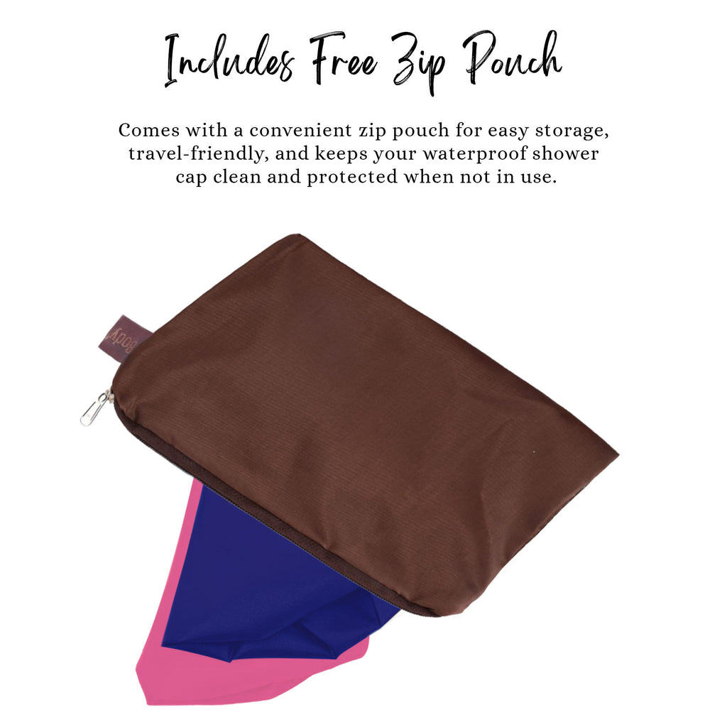 Reusable Shower Caps For Women & Men 100% Water Proof, Blue And Pink