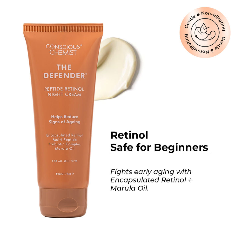 The Defender Multi Peptide Retinol Anti Aging Night Gel Cream