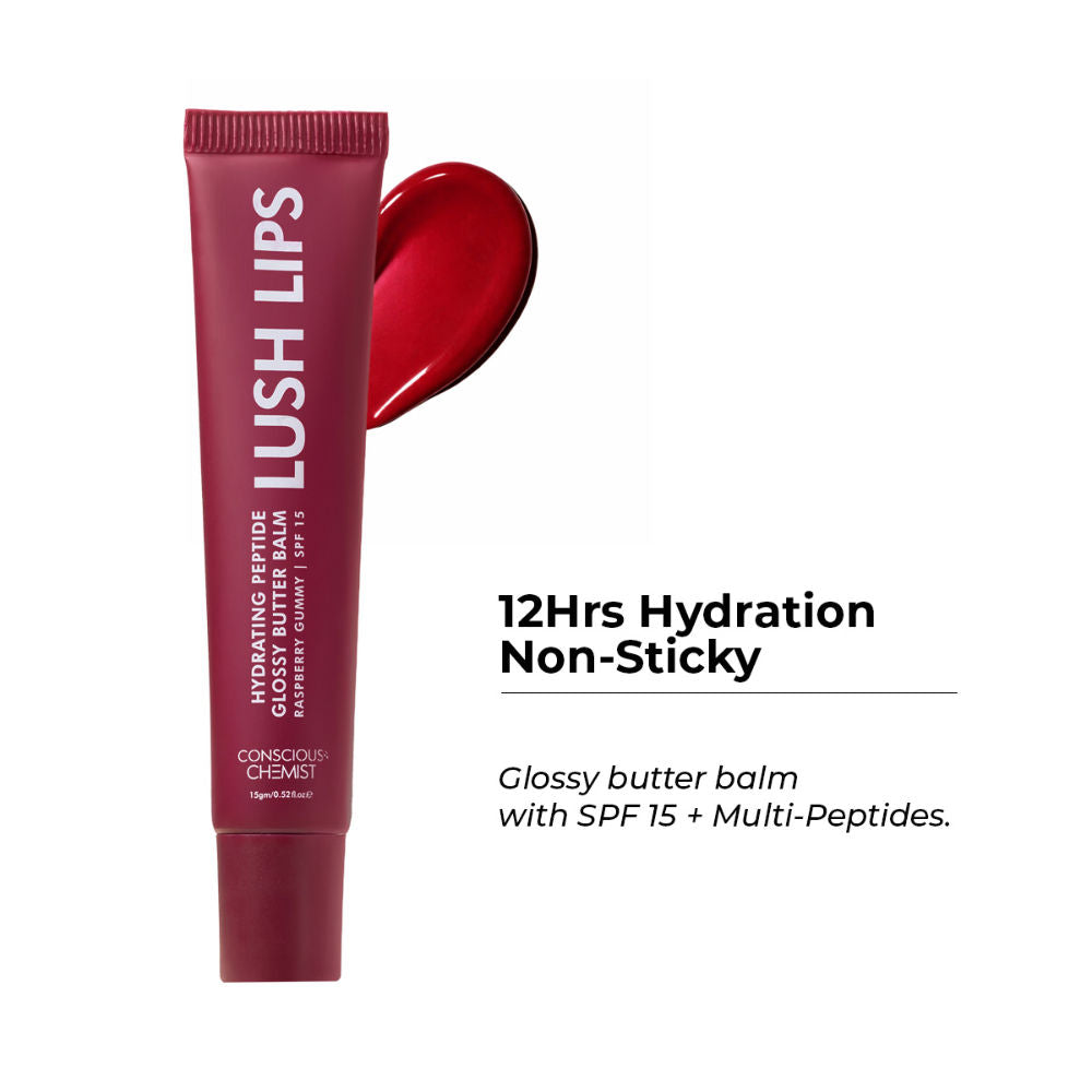Multi Peptide & Shea Butter Lip Balm with SPF15 - Raspberry Gummy