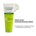 Salicylic Acid Face Wash For Oily Acne Prone Skin With Glycolic Acid &CICA Extract