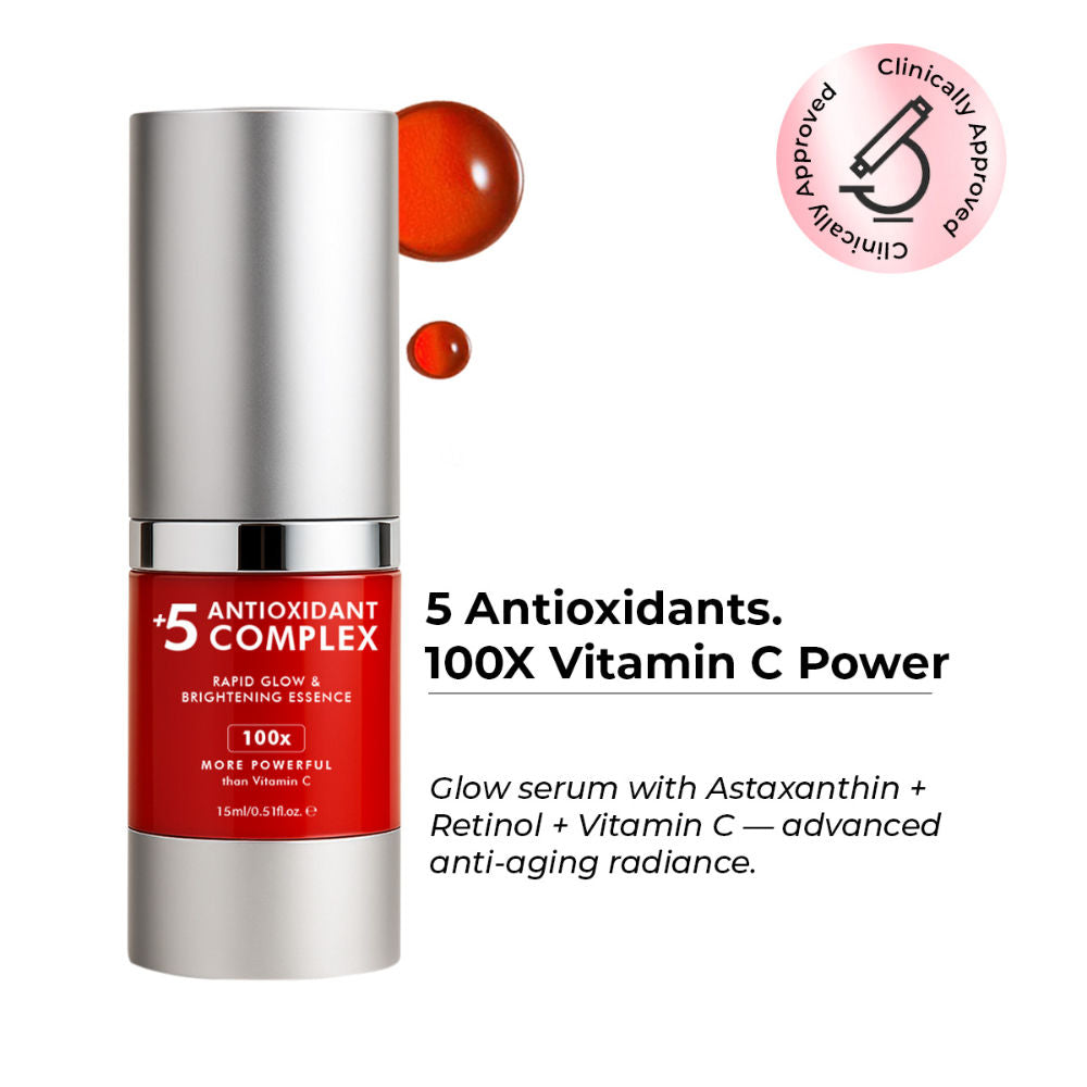 +5 Antioxidant Complex Rapid Glow & Brightening Face Serum - 15ml