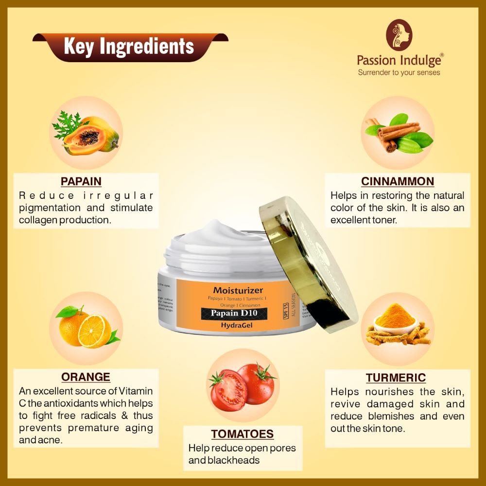 Papain D10 Hydra Gel Natural & Vegan Moisturizer
