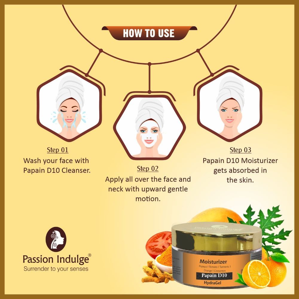 Papain D10 Hydra Gel Natural & Vegan Moisturizer