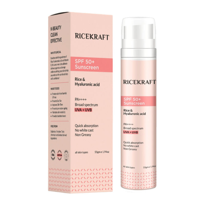 Spf 50+ Korean Sunscreen With Rice And Hyaluronic Acid