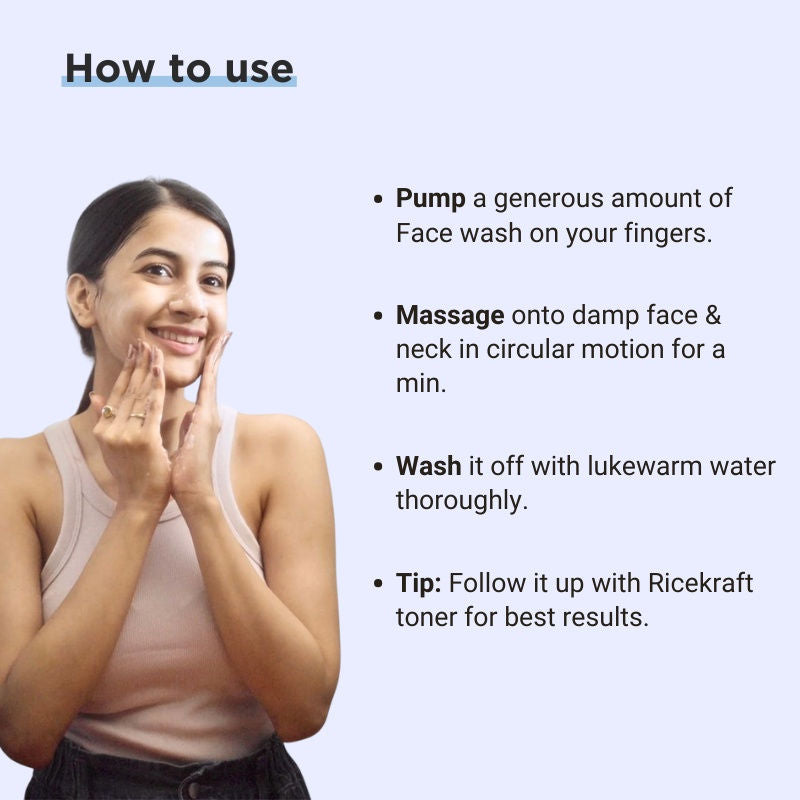 Rice Water Face Wash Korean Gentle Cleanser
