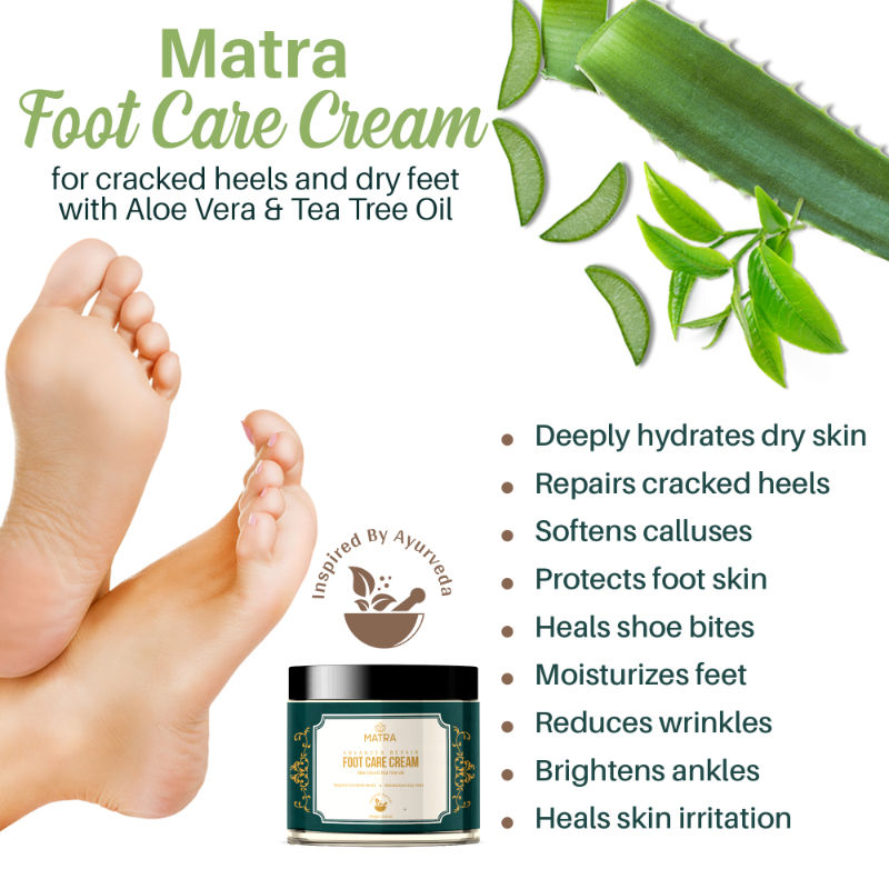 Foot Cream For Cracked Heels & Dry Feet With Aloe Vera & Tea Tree Oil