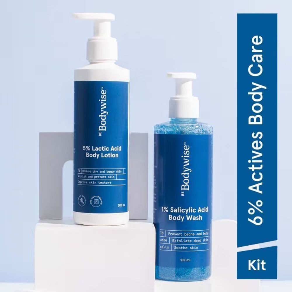 1% Salicylic Acid Body Wash + 5% Lactic Acid Body Lotion - Helps Prevent Body Acne