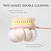 2-in-1 Premium Bath Brush with Long Handle Soft Bristles & Loofah Back Scrubber-Mix Color