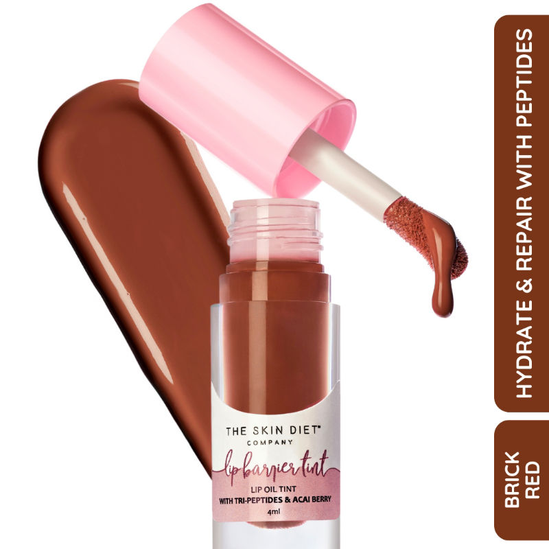 Lip Barrier Tint High Shine Gloss Oil For Dry & Pigmented Lips - Pink Affair - Fall Brown