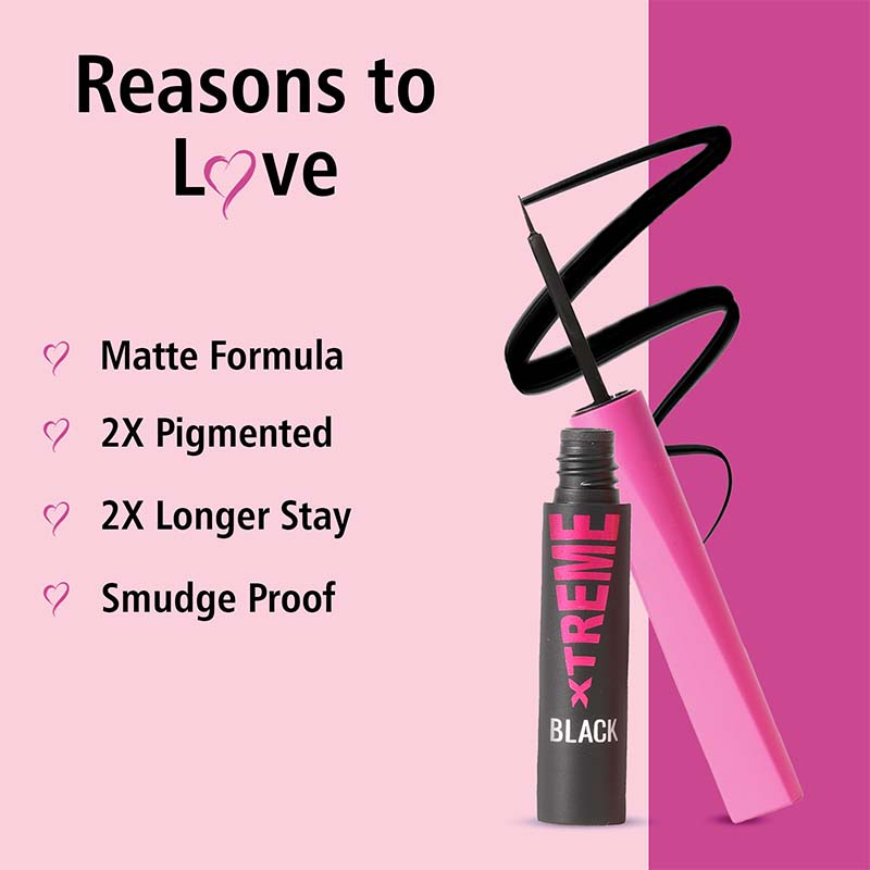 Xtreme Black Eyeliner Smudge Proof Matte Formula - Black