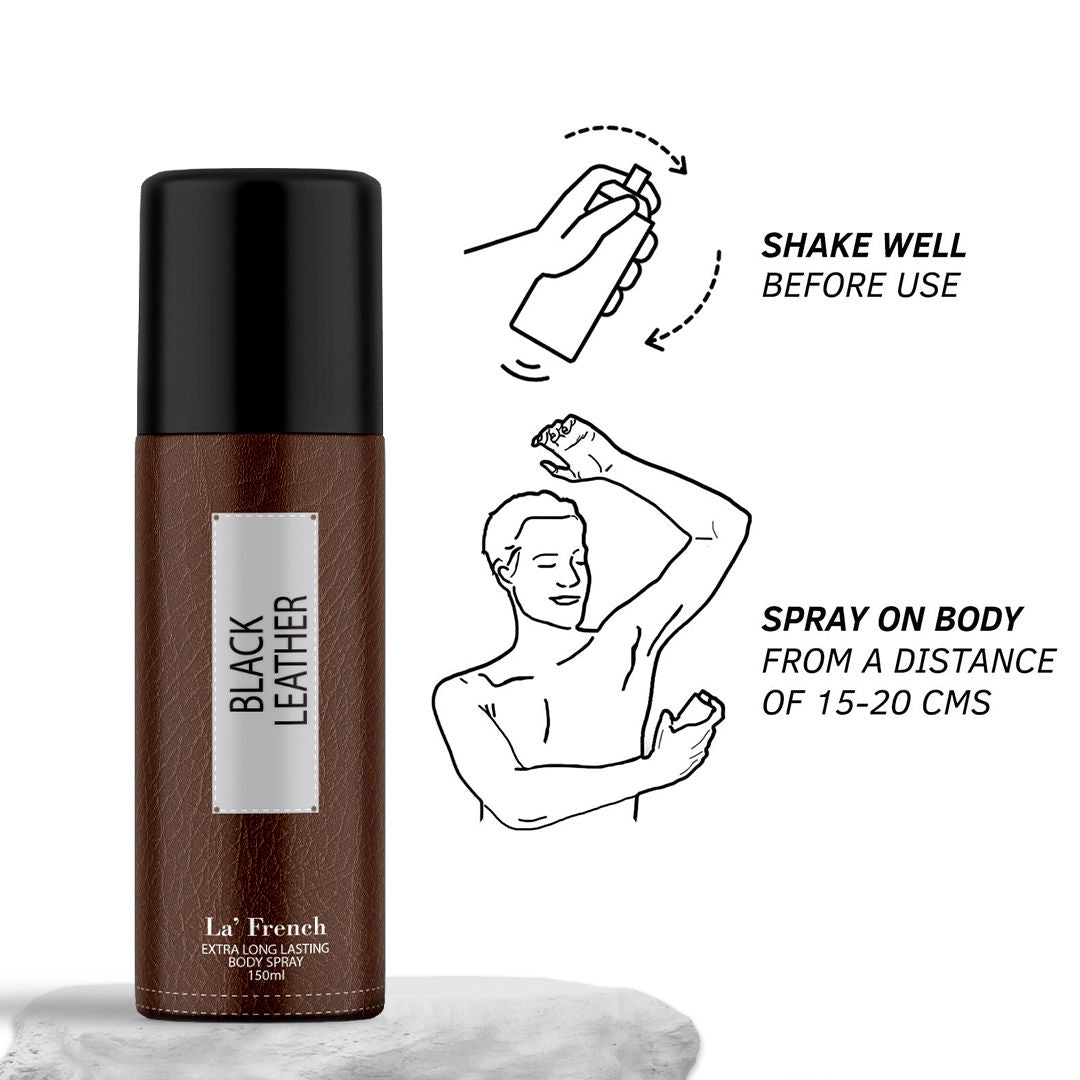 Black Leather Extra Long Lasting Body Spray