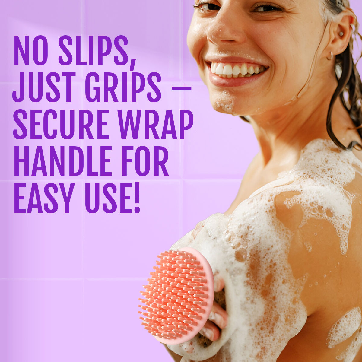2 in 1 Bath and Shampoo Brush Double Sided Silicone Body Scrubber Scalp Massager Exfoliator