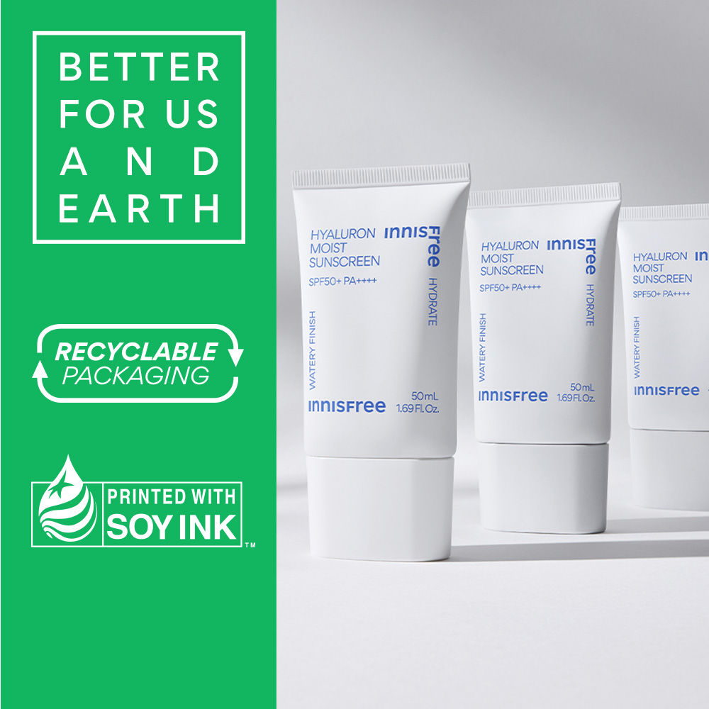 Hyaluron Moist Sunscreen SPF 50+ PA++++, No White Cast, Watery Finish