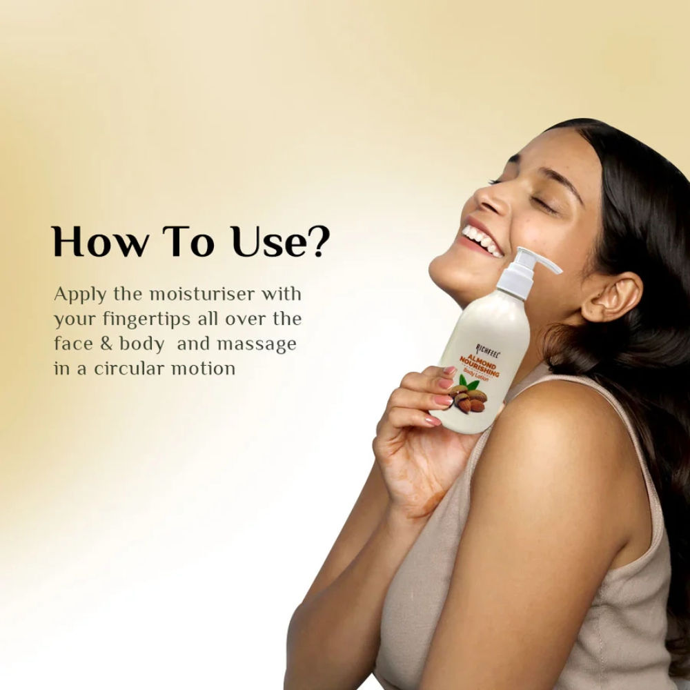 Almond Body Lotion with 2X Almond Oil for Deep Moisturization & Smooth, Healthy Skin