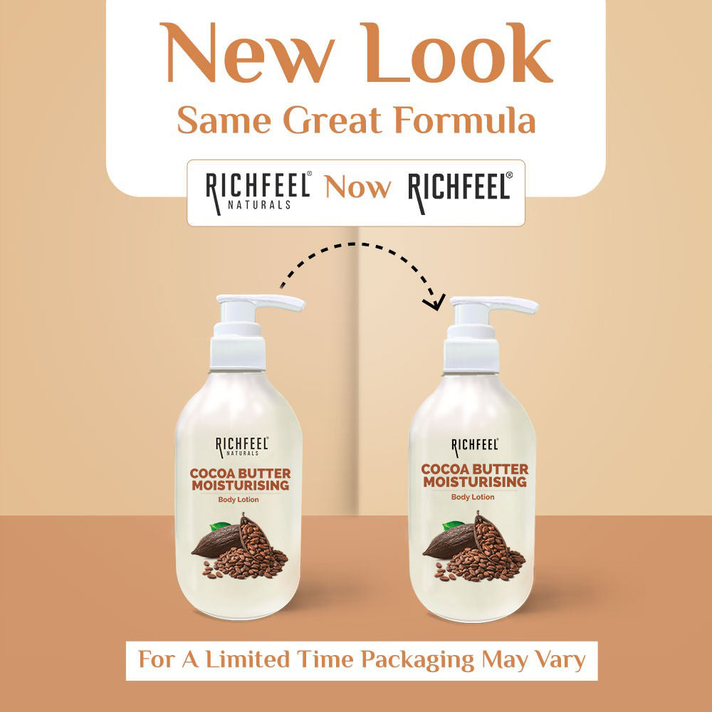 Cocoa Butter Lotion - 48hr Moisturizing with 100% Cocoa & Shea Butter for Restored Glow
