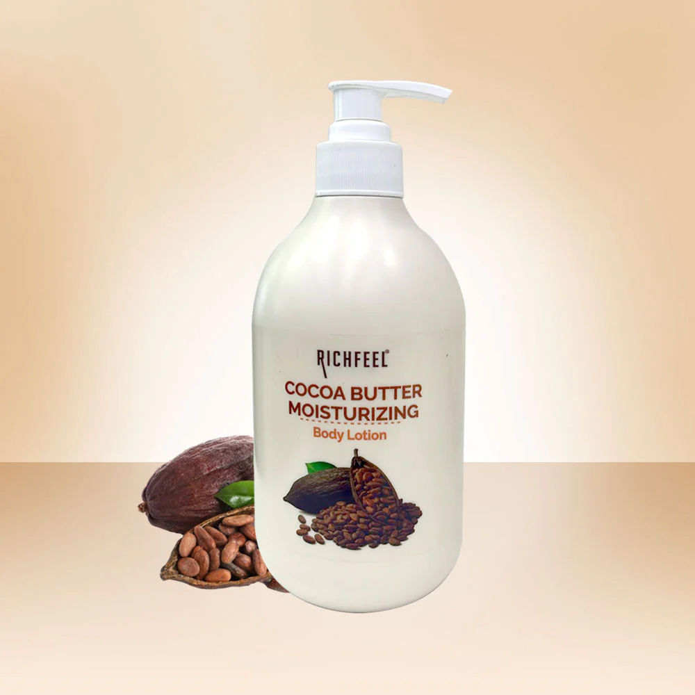Cocoa Butter Lotion - 48hr Moisturizing with 100% Cocoa & Shea Butter for Restored Glow