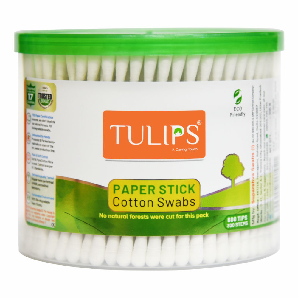 Cotton Ear Buds/ Swabs with White Paper Stick Jar (300/ 600 Tips in a Jar)
