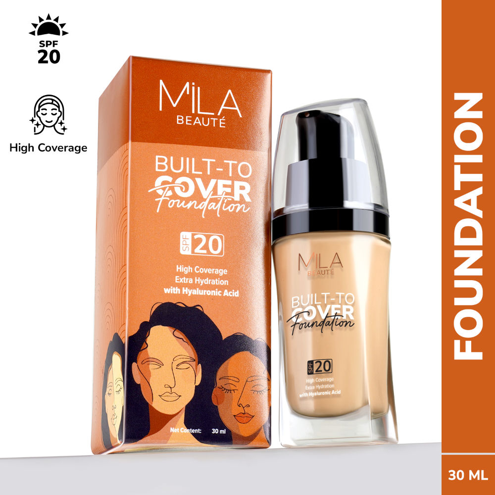Built To Cover Liquid Foundation With SPF 20 & Hyaluronic Acid - M03 Cream Beige