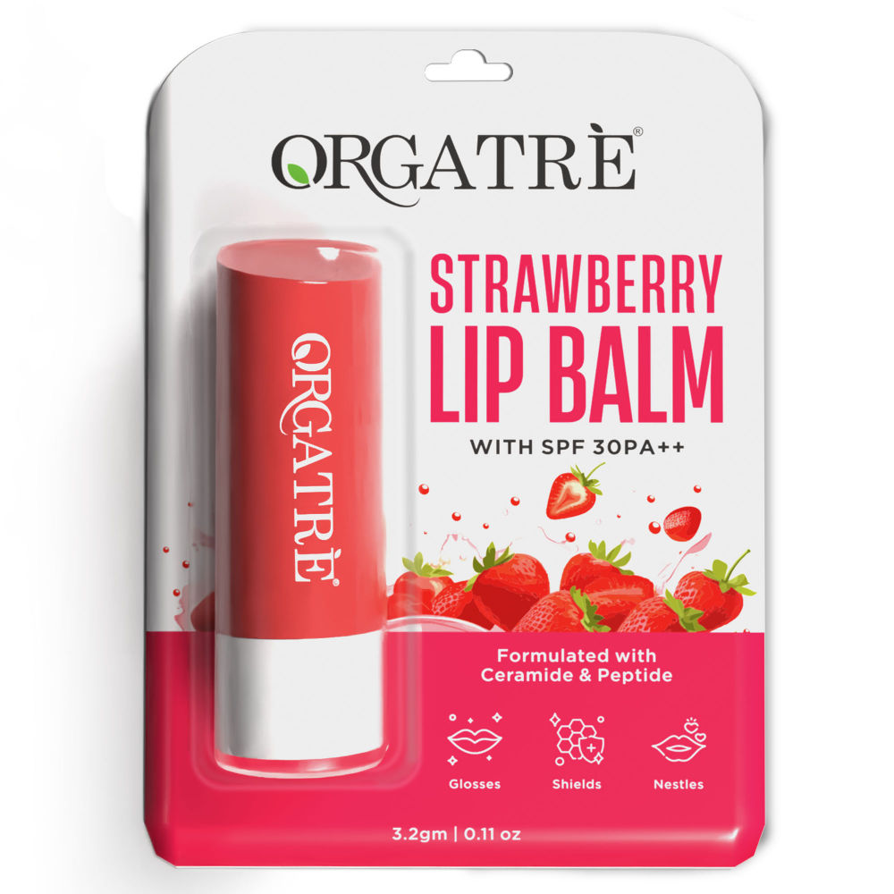 Strawberry Lip Balm With Spf30, Ceramide & Peptide For Dark, Pigmented, Dry & Chapped Lips