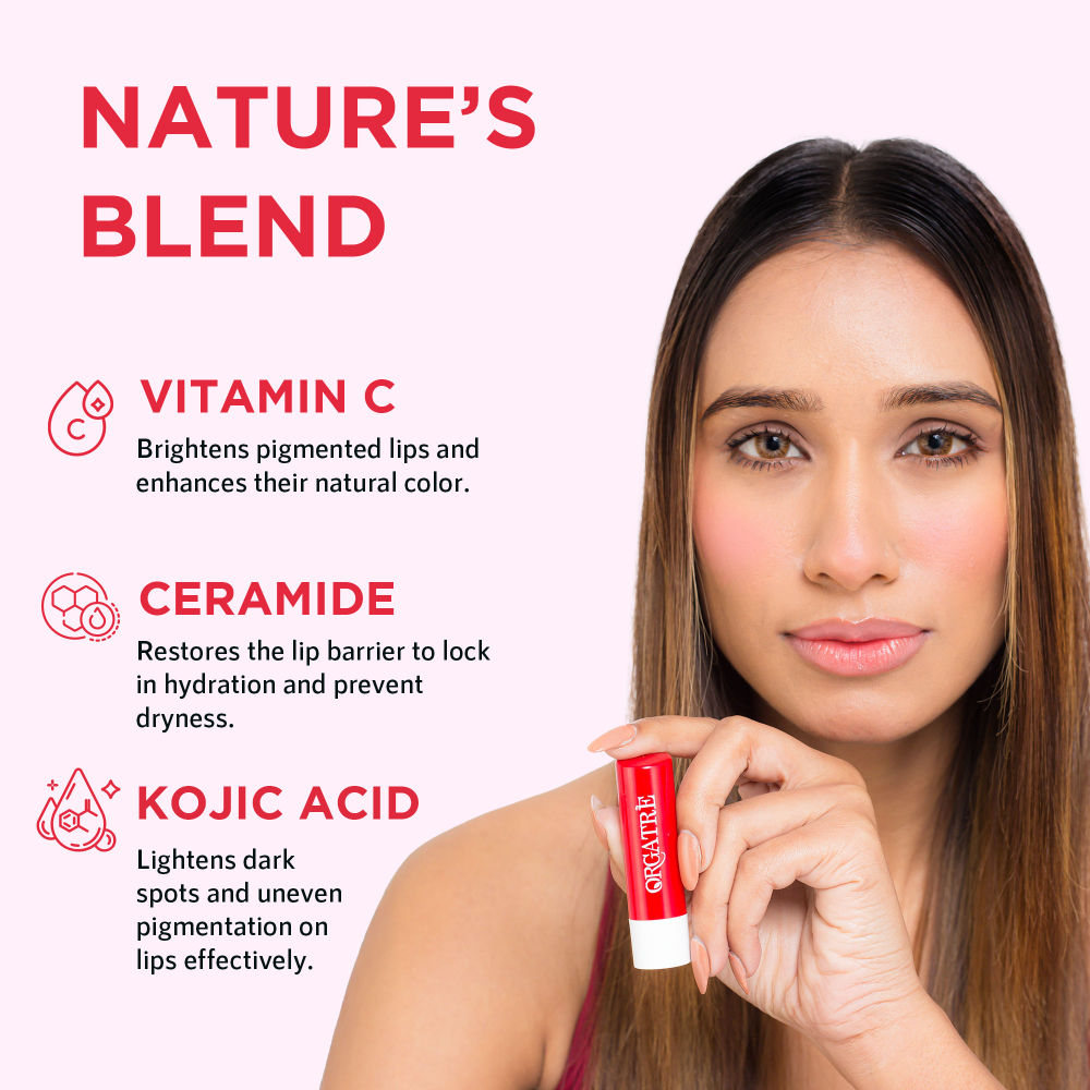 Ceramide & Vitamin C Lightening Lip Balm With Kojic Acid & Niacinamide For Lips Brightening
