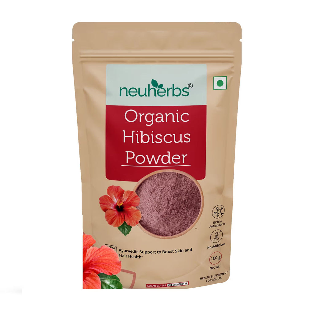 Organic Hibiscus Powder to Boost Skin and Hair Health with Vitamin C and No Added Colour - 100 g