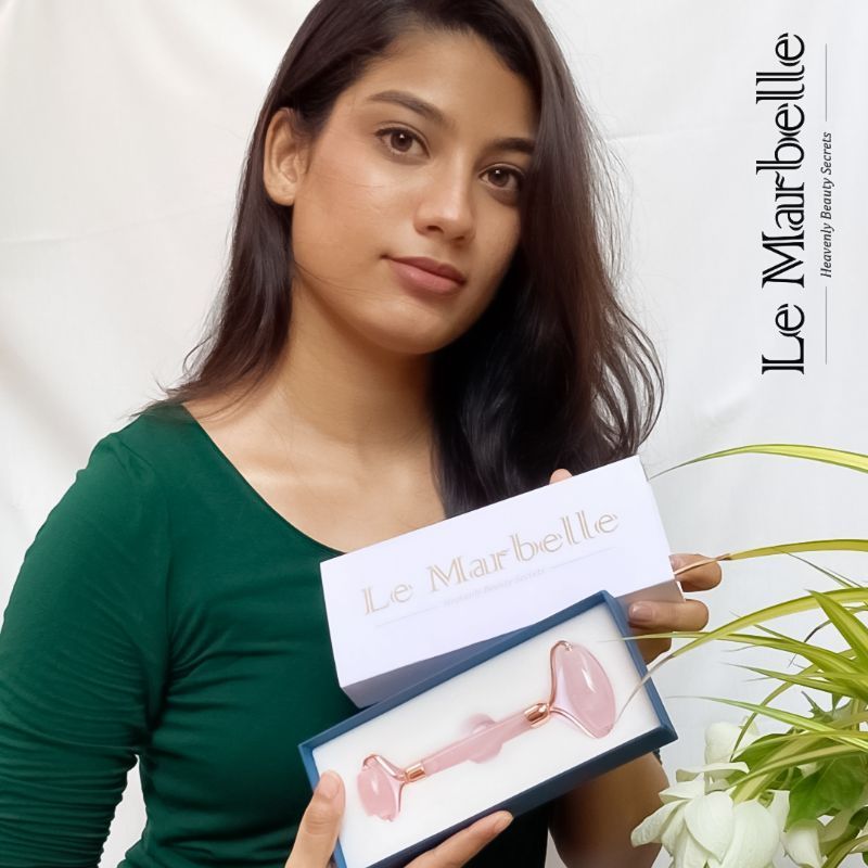 Rose Quartz Roller Face Massager Face Roller For Face, Neck Glow & Skin Brightening