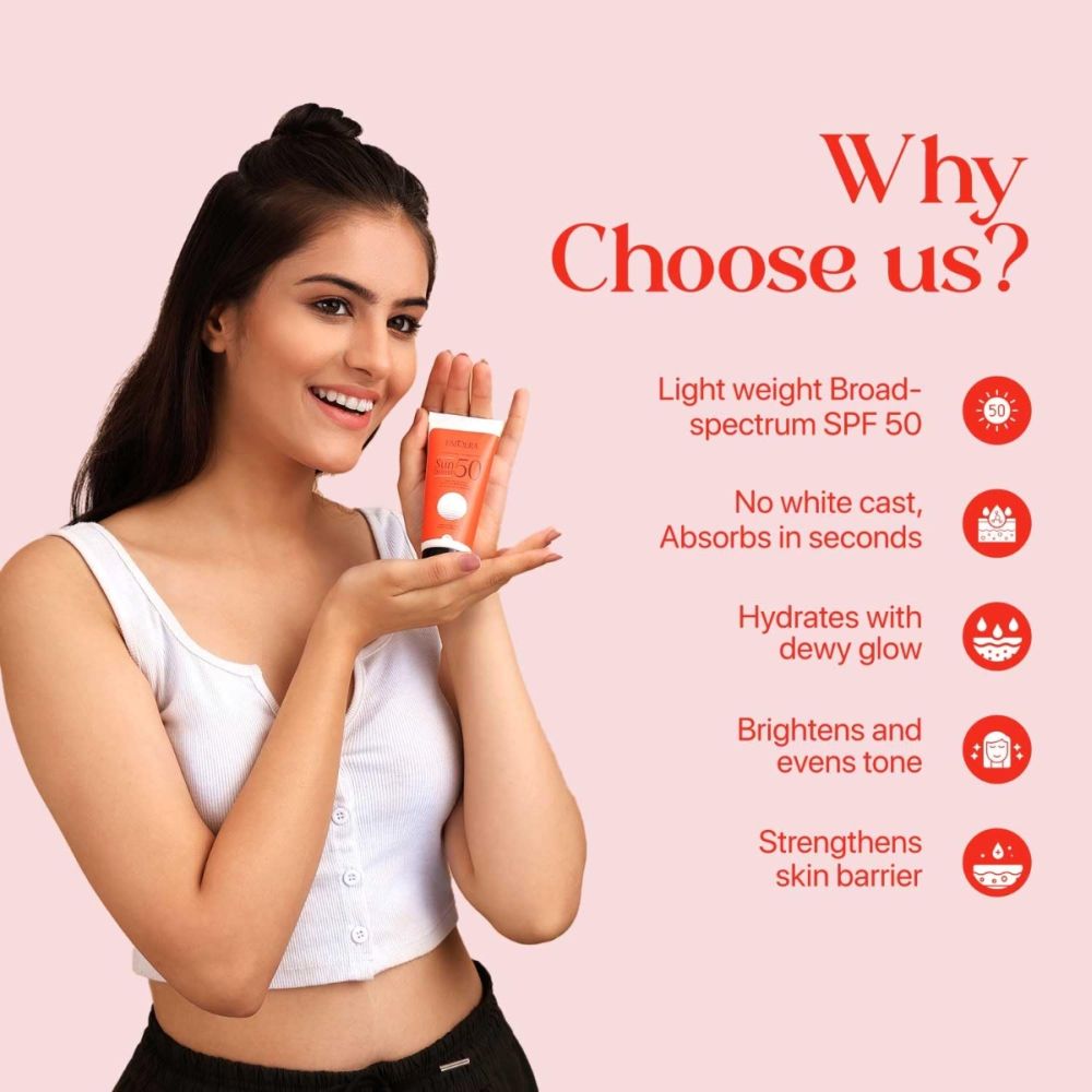 SPF 50 PA+++ Sunscreen with 2% Niacinamide & Hyaluronic Acid | No White Cast for Men & Women