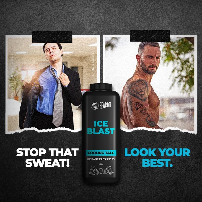 Ice Blast Cooling Talc Menthol talcum powder for men INSTANT ICY cool freshness