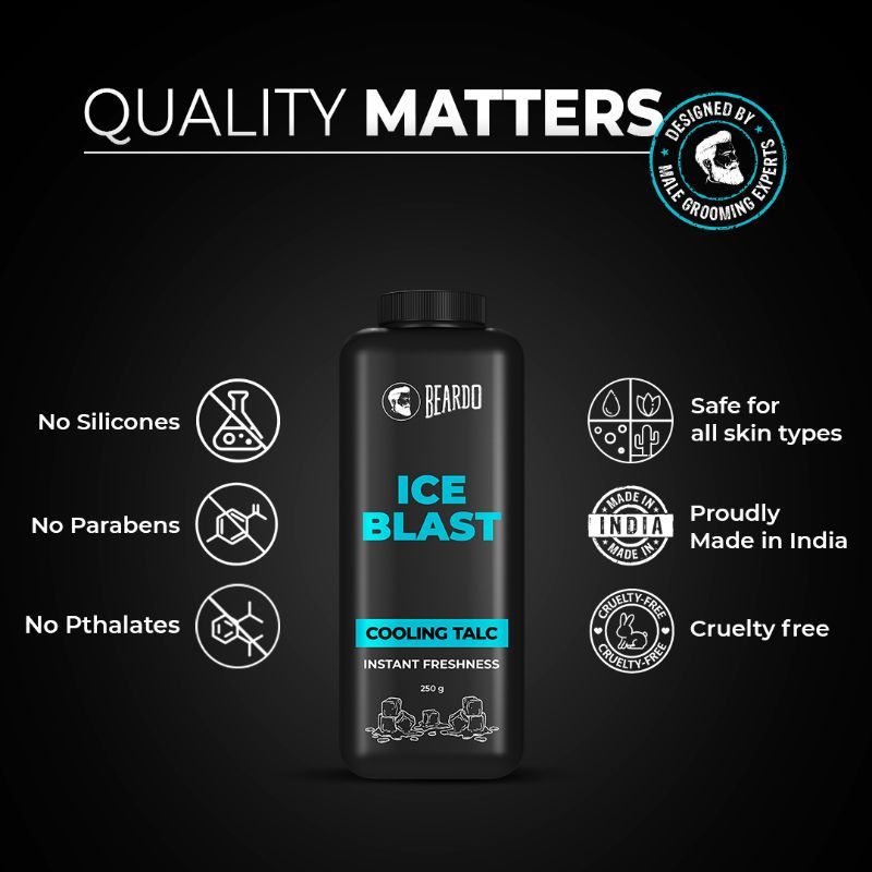 Ice Blast Cooling Talc Menthol talcum powder for men INSTANT ICY cool freshness