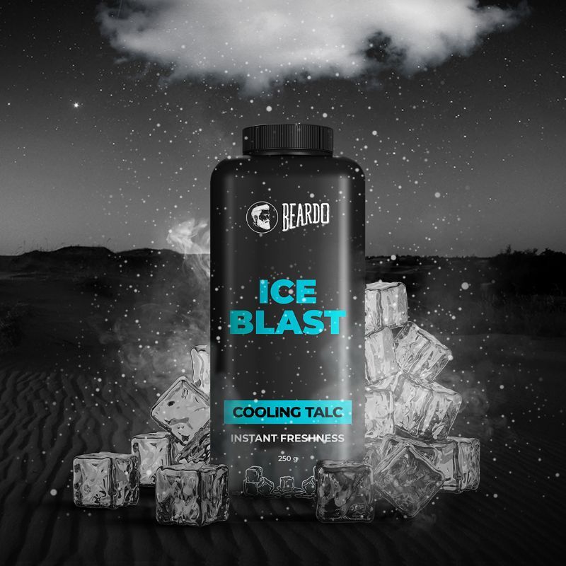 Ice Blast Cooling Talc Menthol talcum powder for men INSTANT ICY cool freshness