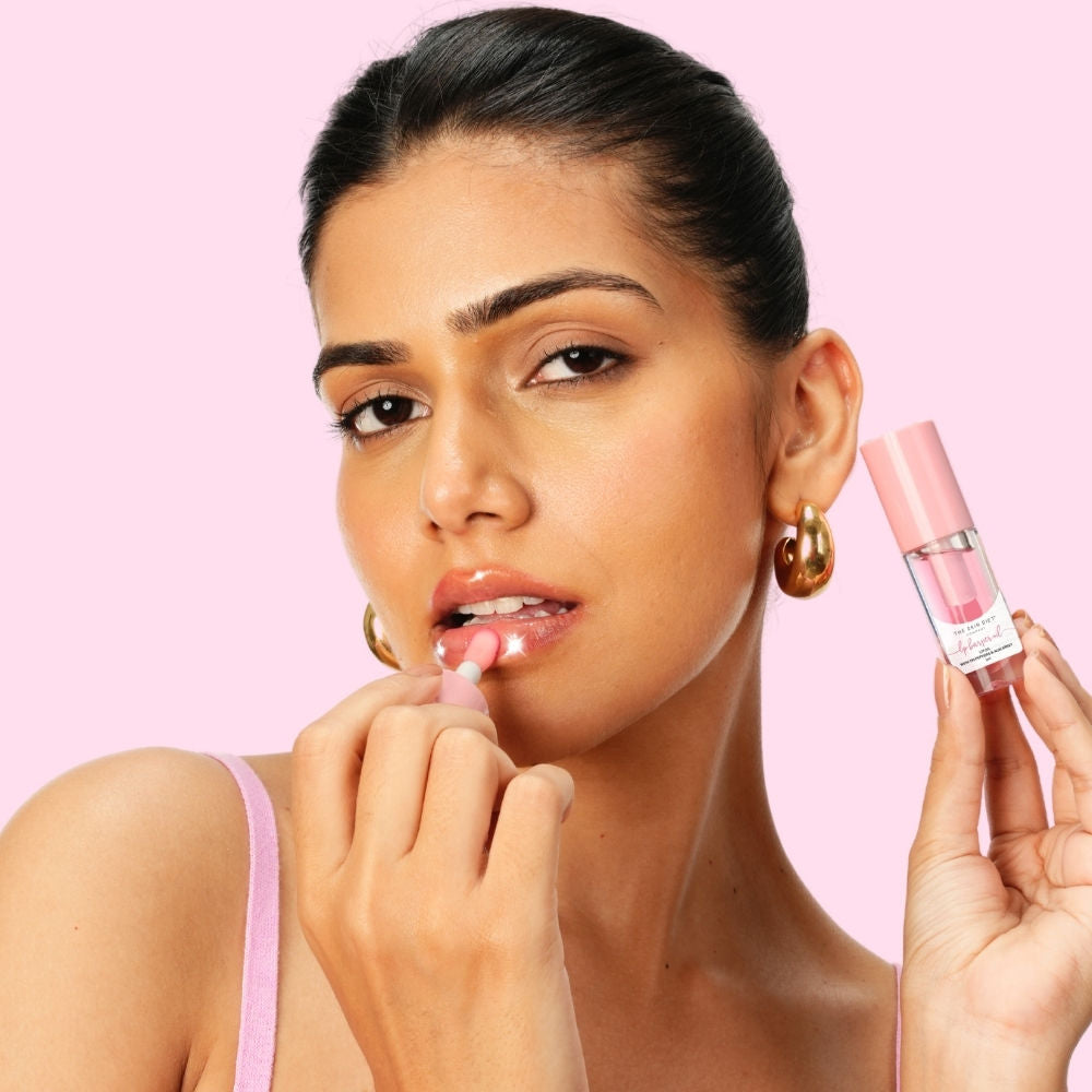 Lip Barrier Oil Clear Gloss with Peptides Hydrates, For Dry & Pigmented Lips