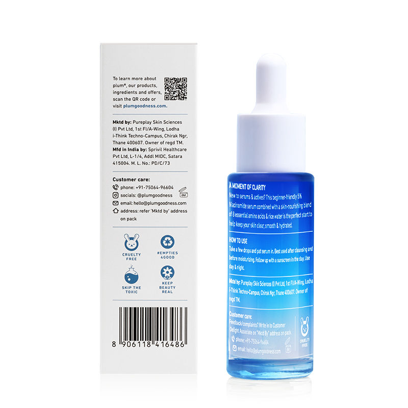 5% Niacinamide Face Serum With Amino Acid - Fades Blemishes For Bright Skin- Beginner-Friendly