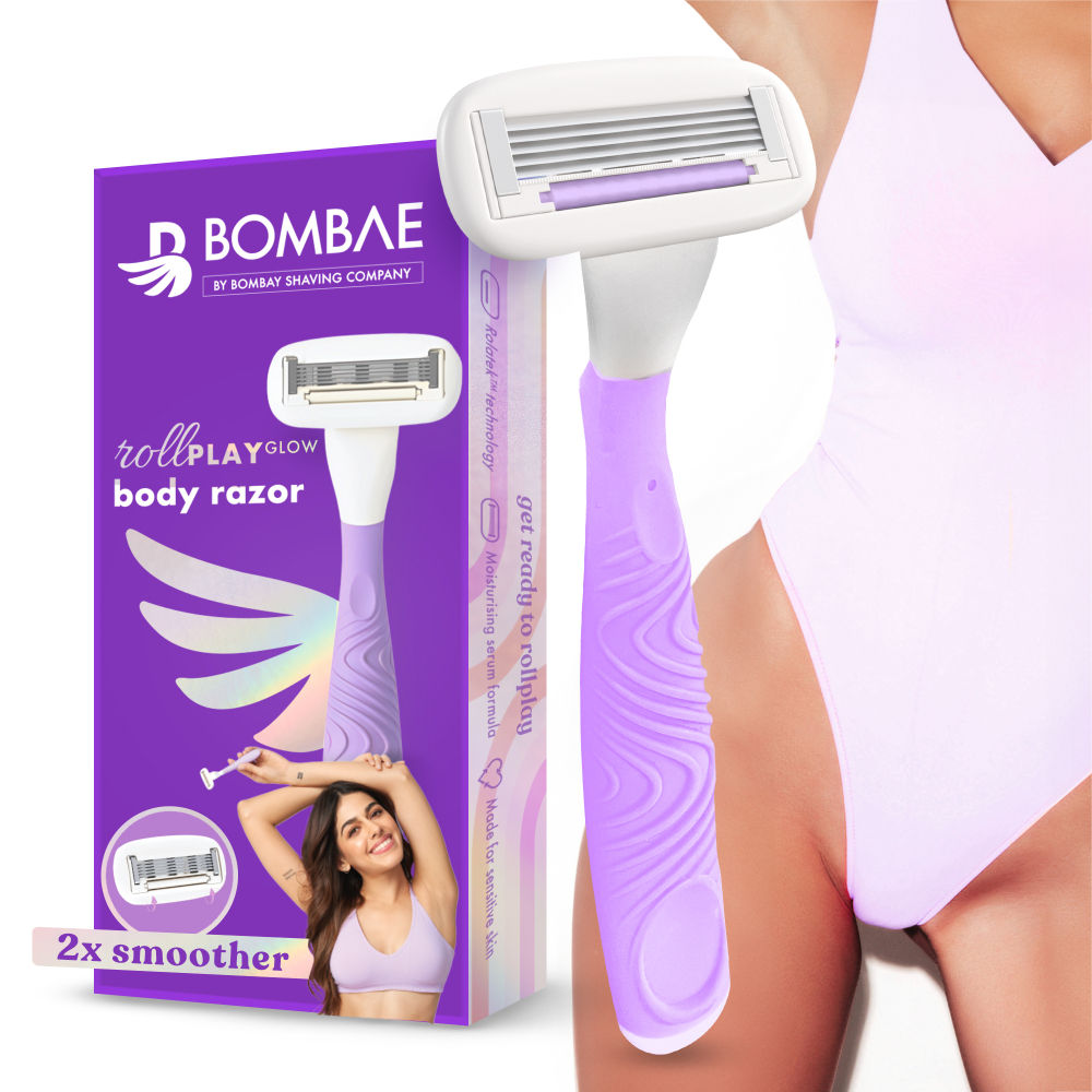 Rollplay Glow Sensitive Body Razor For Women-2X Smoother Bikini & Underarm Hair Removal Razor