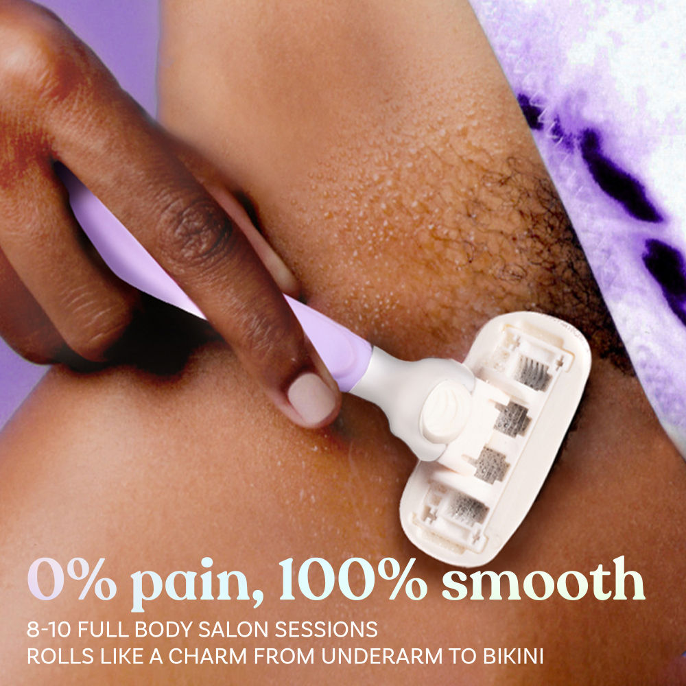 Rollplay Glow Sensitive Body Razor For Women-2X Smoother Bikini & Underarm Hair Removal Razor