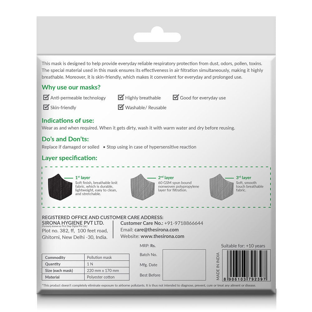 Breathe Easy Everyday Reusable Anti Pollution Mask - 1 Unit