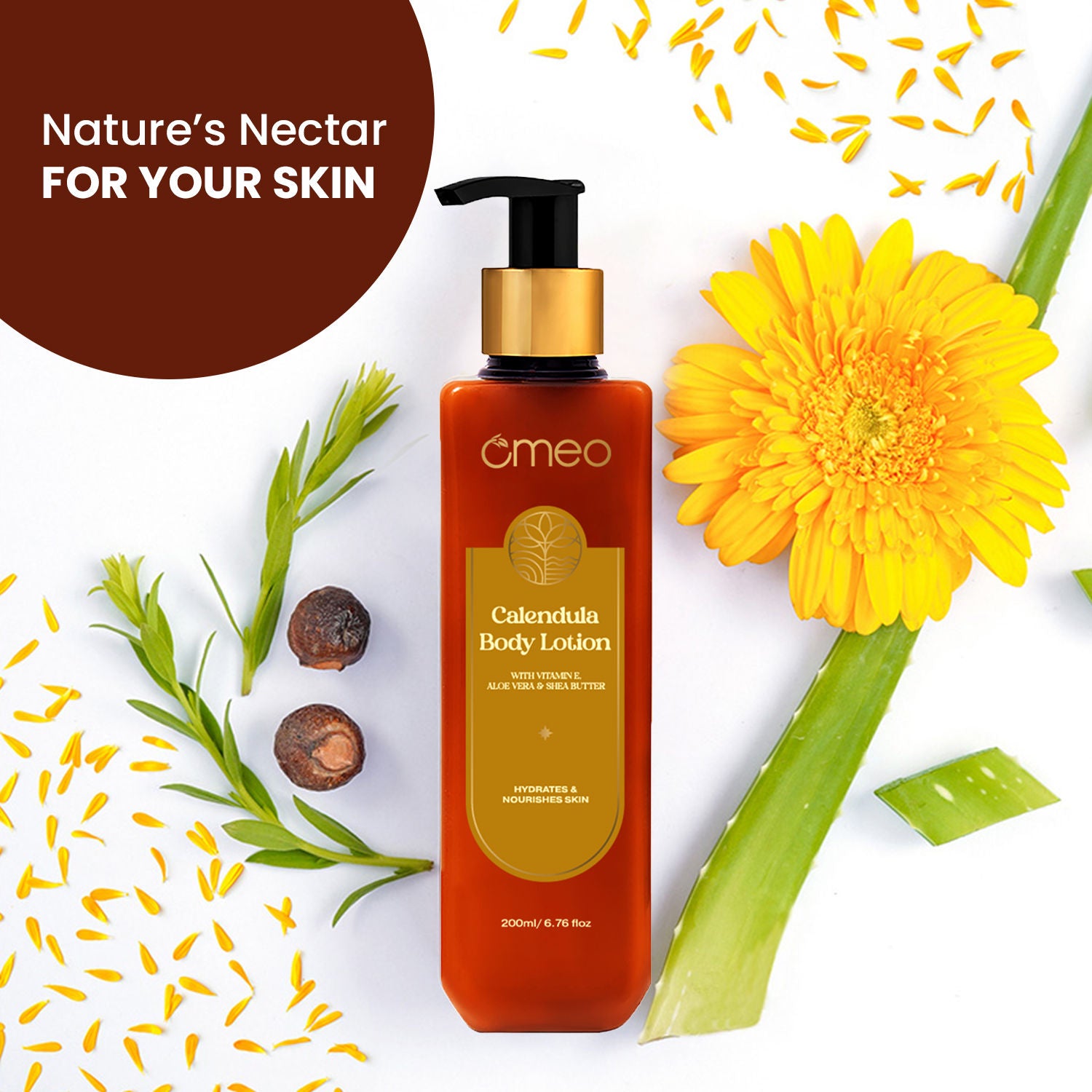 Calendula Body Lotion with Vitamin E, Aloe Vera & Shea Butter