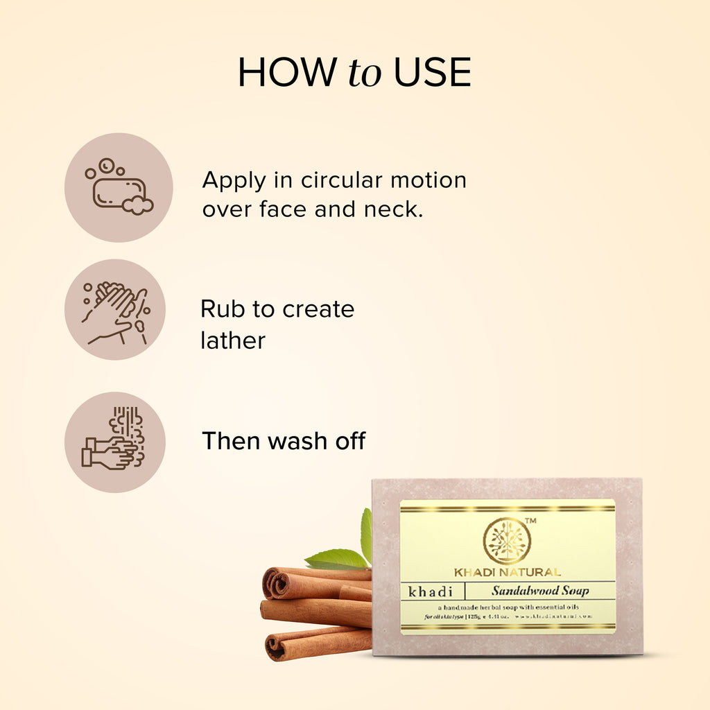 Sandalwood Handmade Soap Treat Acne & Moisturize Skin
