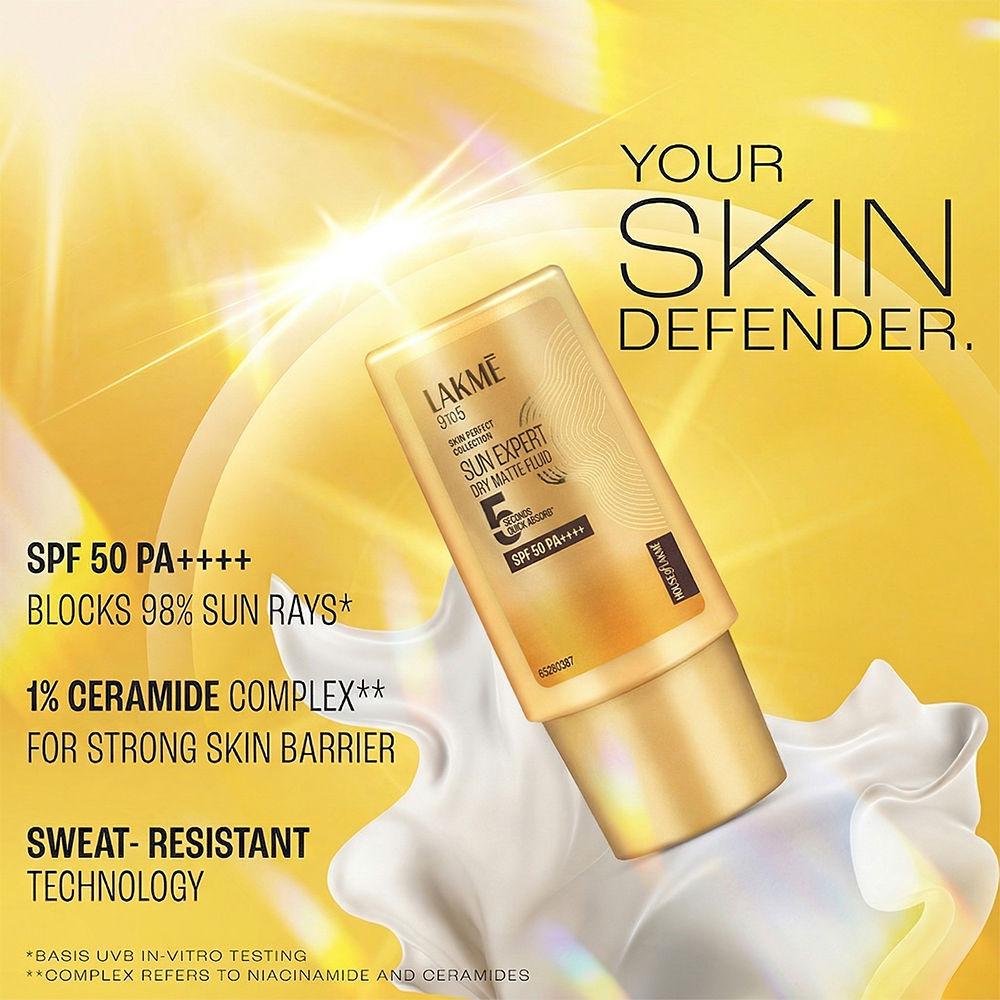 Sun Expert Dry Matte Fluid SPF 50++++ Sunscreen with 1% Niac & Ceramide for Oily Skin