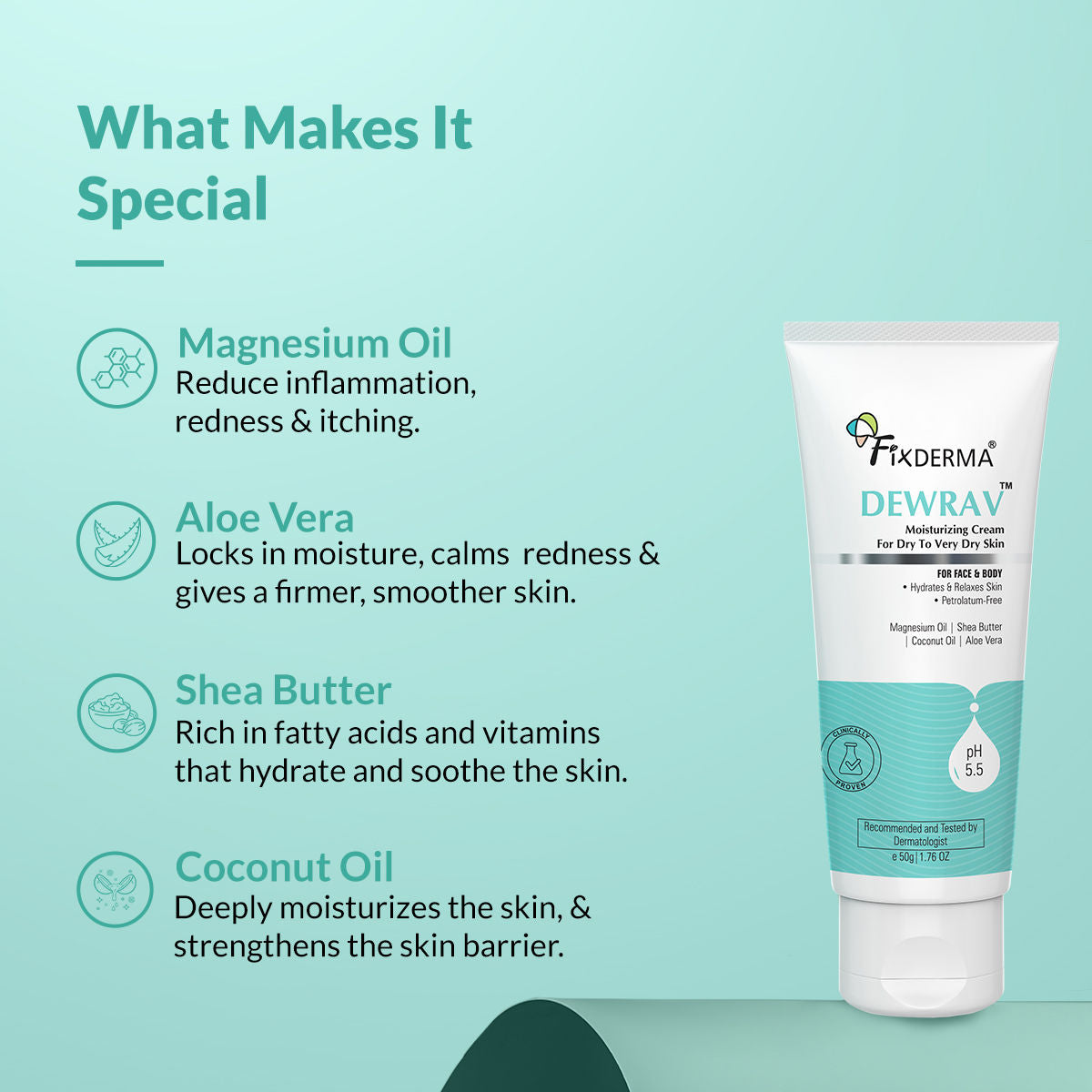 Dewrav Moisturizing Cream for Face & Body with Shea Butter For Dry to Very Dry Skin